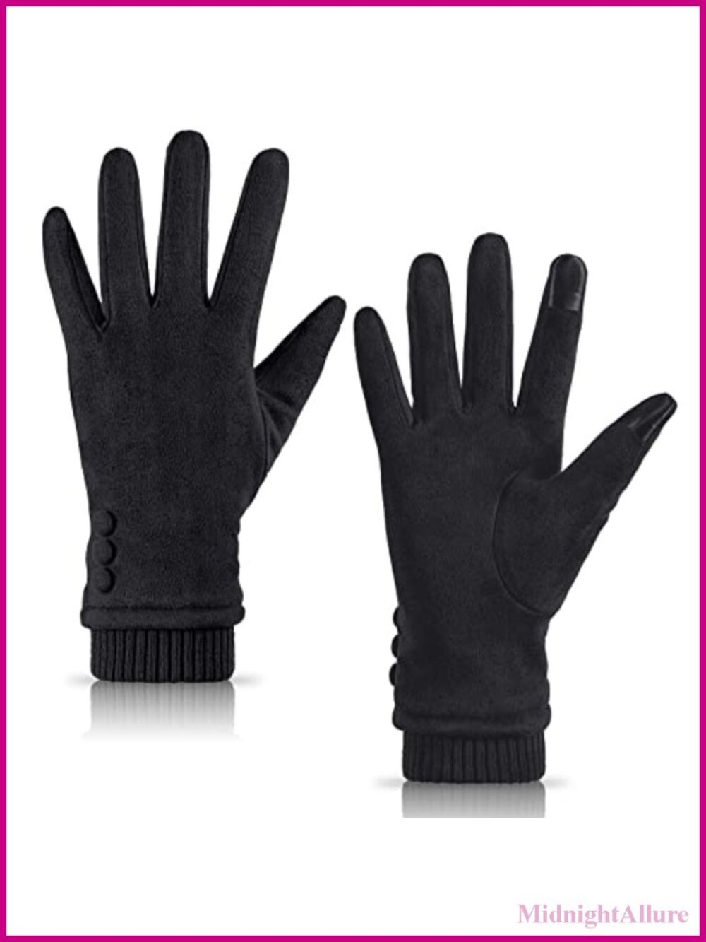 Suede Winter Gloves Fleece Lined Touchscreen Warm